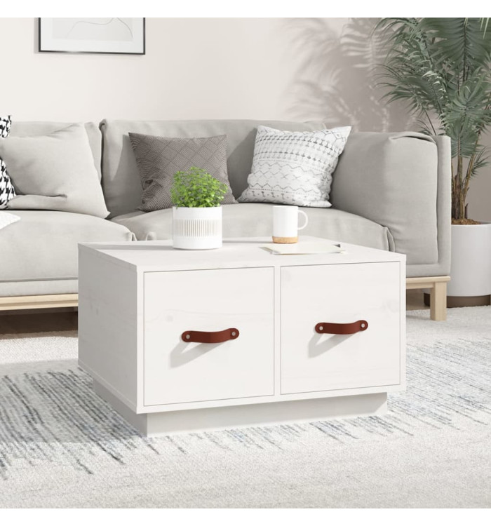 Table basse Blanc 60x53x35 cm Bois massif de pin | Mobilier & Déco