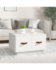 Table basse Blanc 60x53x35 cm Bois massif de pin | Mobilier & Déco