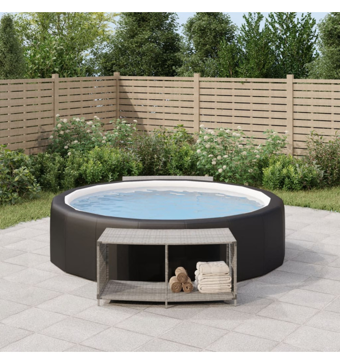 Étagères de rangement 2 pcs gris résine tressée | Mobilier & Déco