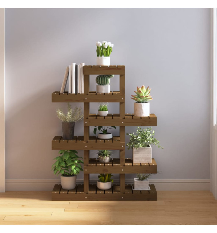 Support à plantes Marron miel 85x25x109,5 cm Bois massif pin | Mobilier & Déco