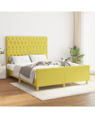 Cadre de lit sans matelas vert 140x200 cm tissu | Mobilier & Déco