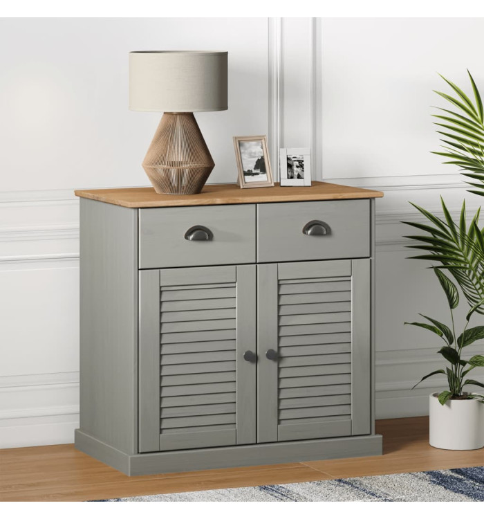 Buffet avec tiroirs VIGO 78x40x75 cm gris bois massif de pin | Mobilier & Déco