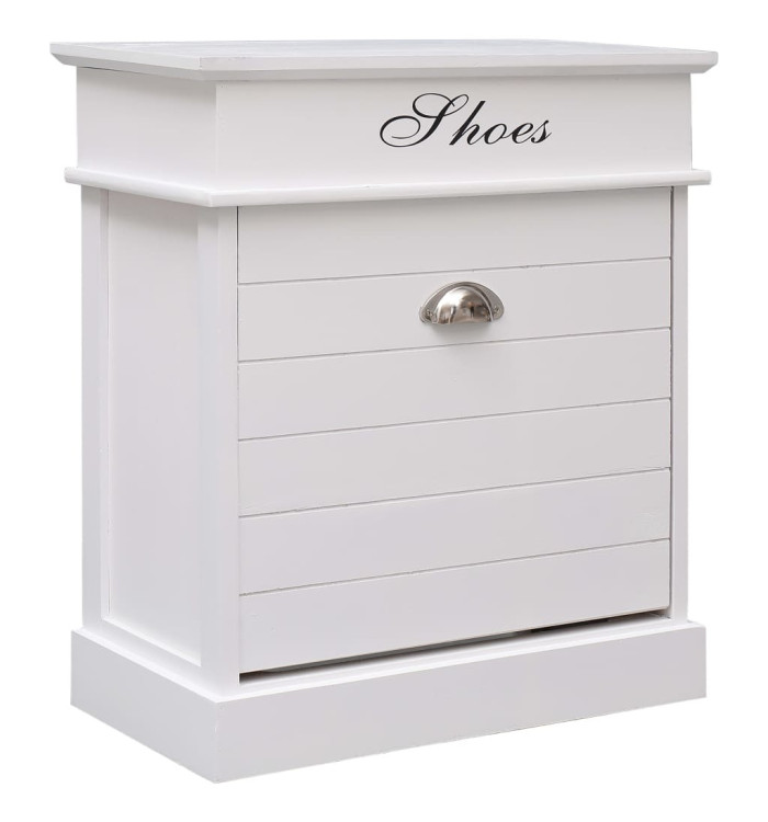 Armoire à chaussures Blanc 50 x 28 x 58 cm Bois de Paulownia | Mobilier & Déco