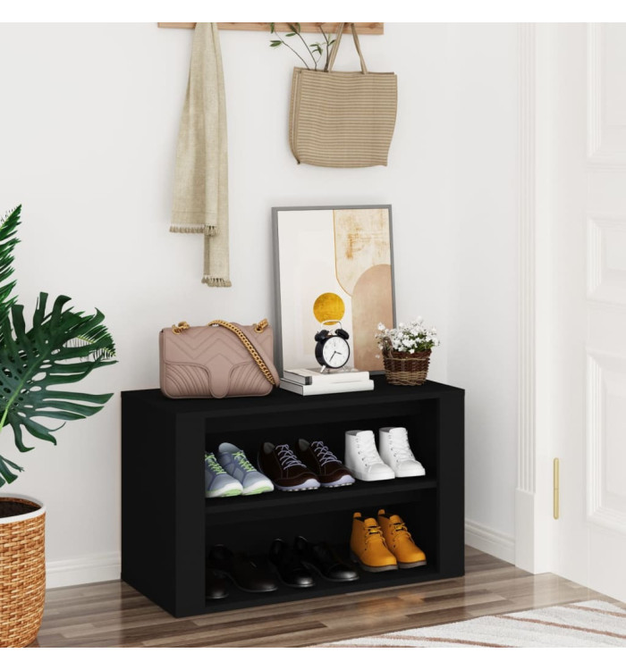 Étagère à chaussures Noir 75x35x45 cm Bois d'ingénierie | Mobilier & Déco