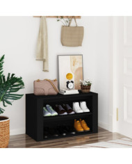 Étagère à chaussures Noir 75x35x45 cm Bois d'ingénierie | Mobilier & Déco