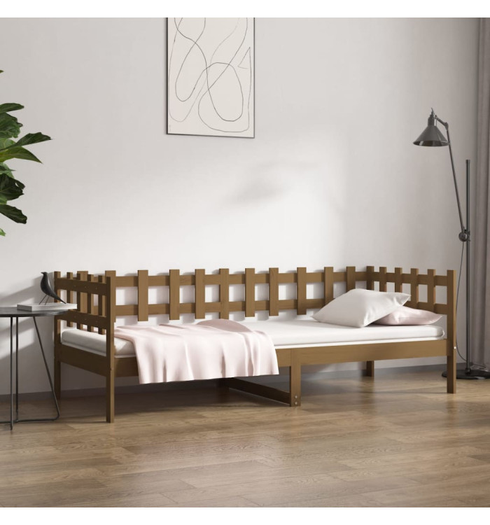 Lit de jour sans matelas marron miel 90x190 cm bois pin massif | Mobilier & Déco