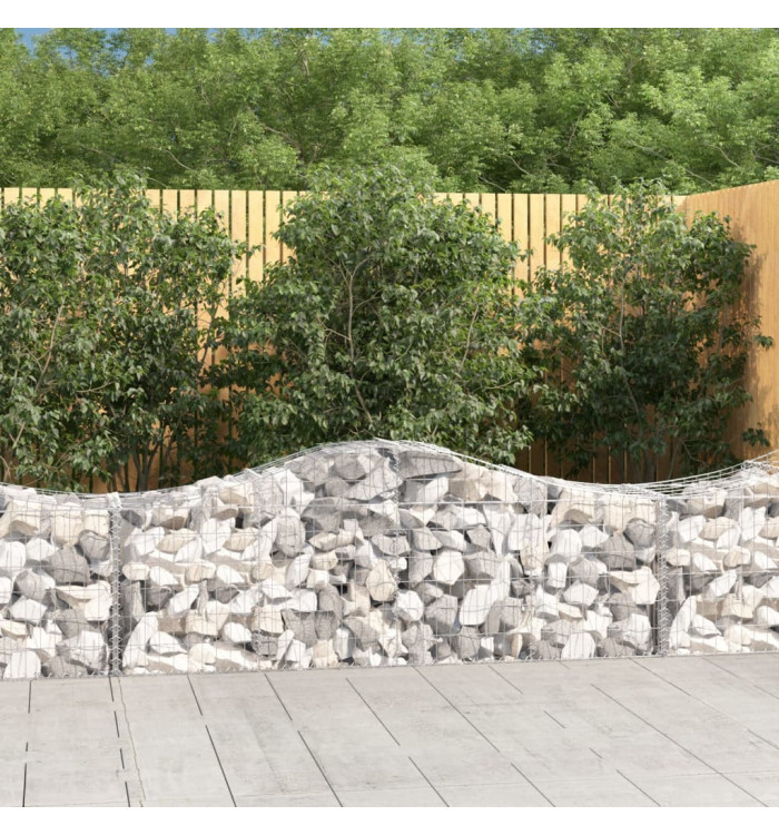 Paniers à gabions arqués 4 pcs 200x50x60/80 cm Fer galvanisé | Mobilier & Déco