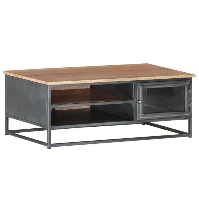 Table basse Gris 90x50x35 cm Bois d'acacia massif | Mobilier & Déco