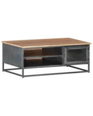 Table basse Gris 90x50x35 cm Bois d'acacia massif | Mobilier & Déco