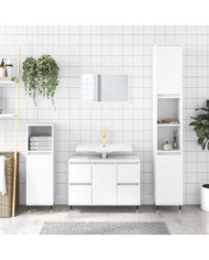 Armoire de salle de bain blanc brillant 80x33x60 cm | Mobilier & Déco