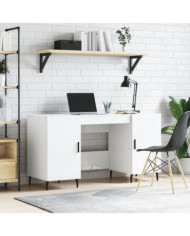 Bureau Blanc brillant 140x50x75 cm Bois d'ingénierie | Mobilier & Déco