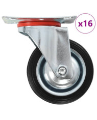 16 pcs Roulettes pivotantes 75 mm | Mobilier & Déco