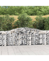 Paniers à gabions arqués 6 pcs 400x50x80/100 cm Fer galvanisé | Mobilier & Déco