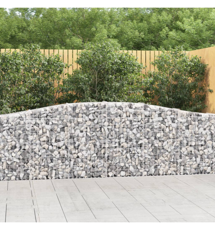 Paniers à gabions arqués 4 pcs 400x30x80/100 cm Fer galvanisé | Mobilier & Déco