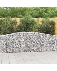 Paniers à gabions arqués 4 pcs 400x30x80/100 cm Fer galvanisé | Mobilier & Déco