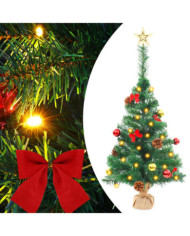 Arbre de Noël artificiel pré-éclairé avec boules vert 64 cm | Mobilier & Déco
