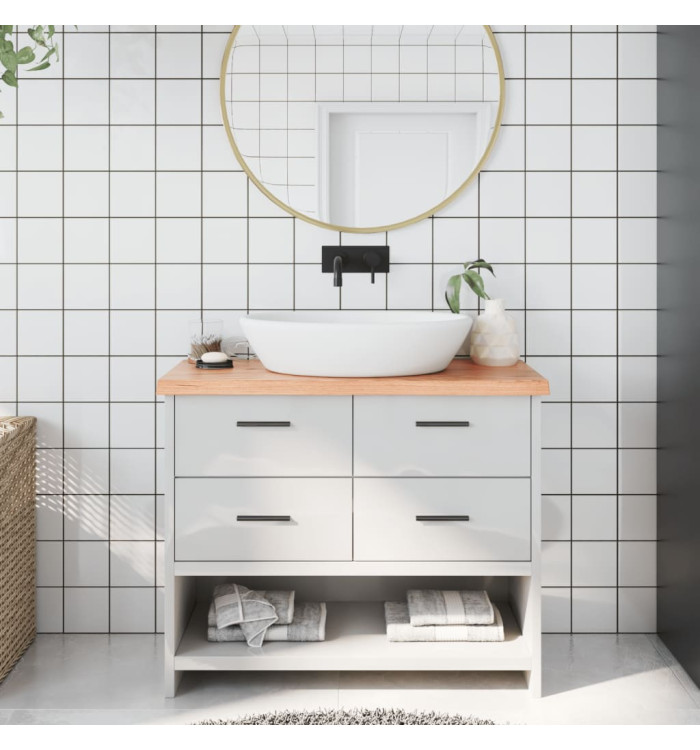 Comptoir de salle de bain marron 100x30x(2-4) cm bois traité | Mobilier & Déco