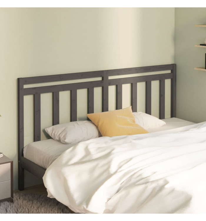 Tête de lit Gris 186x4x100 cm Bois massif de pin | Mobilier & Déco