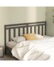 Tête de lit Gris 186x4x100 cm Bois massif de pin | Mobilier & Déco