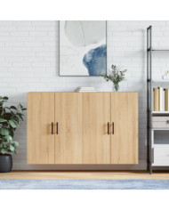 Armoires murales 2 pcs chêne sonoma 69,5x34x90 cm | Mobilier & Déco