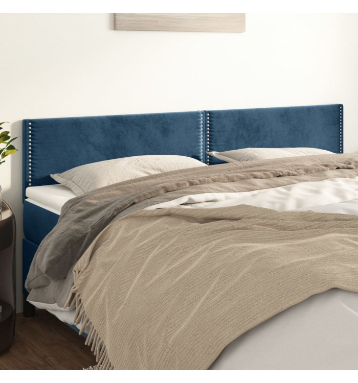 Têtes de lit 2 pcs Bleu foncé 90x5x78/88 cm Velours | Mobilier & Déco