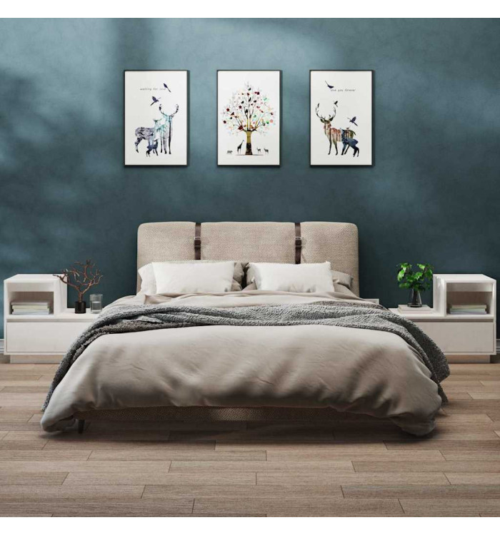 Tables de chevet 2 pcs Blanc 60x34x51 cm Bois de pin solide | Mobilier & Déco