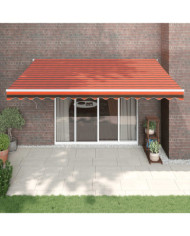 Auvent rétractable automatique orange et marron 4x3 m | Mobilier & Déco