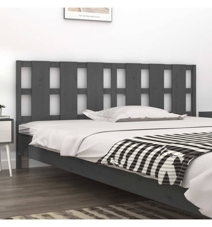 Tête de lit Gris 205,5x4x100 cm Bois massif de pin | Mobilier & Déco
