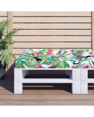 Coussin de palette multicolore 70x70x12 cm tissu | Mobilier & Déco