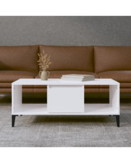 Table basse Blanc brillant 90x50x36,5 cm Bois d'ingénierie | Mobilier & Déco