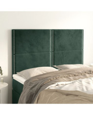 Têtes de lit 4 pcs Vert foncé 72x5x78/88 cm Velours | Mobilier & Déco
