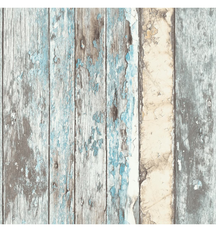 DUTCH WALLCOVERINGS Papier peint Bois de rebut Bleu PE10012 | Mobilier & Déco