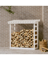 Support pour bois de chauffage Blanc 108x64,5x110cm Bois de pin | Mobilier & Déco