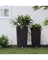 Jardinière et intérieur amovible anthracite 21 /49 L rotin PP | Mobilier & Déco