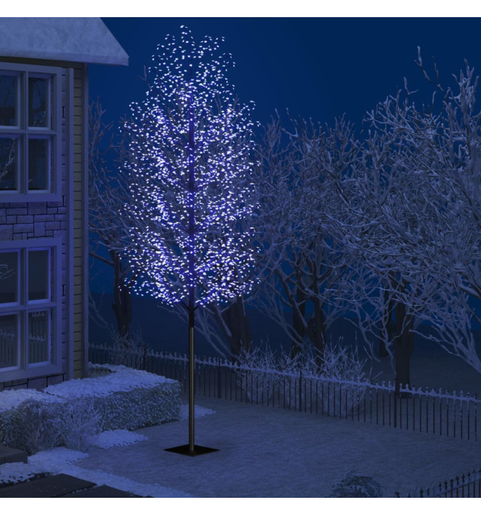 Sapin de Noël 2000 LED bleu Cerisier en fleurs 500 cm | Mobilier & Déco