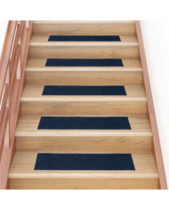 Tapis d'escalier autocollants Rectangulaire 15 pcs 76x20cm Bleu | Mobilier & Déco