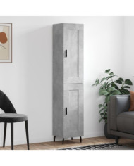 Buffet haut Gris béton 34,5x34x180 cm Bois d'ingénierie | Mobilier & Déco