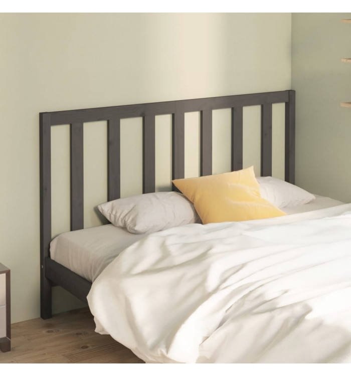 Tête de lit Gris 146x4x100 cm Bois massif de pin | Mobilier & Déco