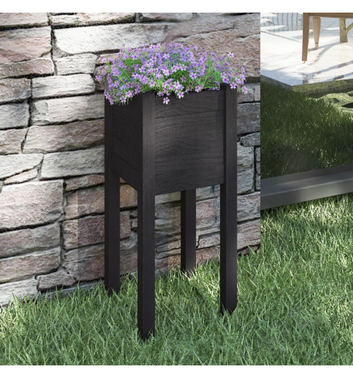 Jardinière d'extérieur Noir 31x31x70 cm Bois de pin massif | Mobilier & Déco