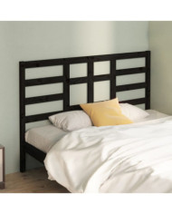 Tête de lit Noir 126x4x104 cm Bois massif de pin | Mobilier & Déco