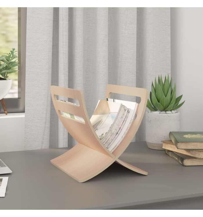 Porte-revue en bois sur pied naturel | Mobilier & Déco