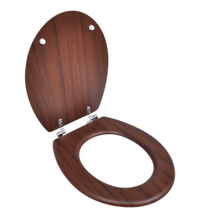 Siège de toilette avec Couvercle MDF Design simple Marron | Mobilier & Déco