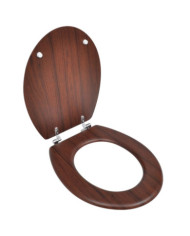 Siège de toilette avec Couvercle MDF Design simple Marron | Mobilier & Déco