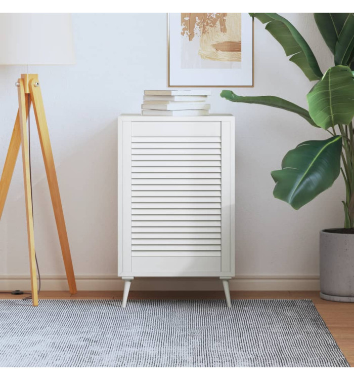 Porte d'armoire à persiennes blanc 69x49,4cm bois de pin massif | Mobilier & Déco