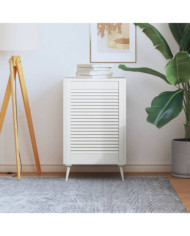 Porte d'armoire à persiennes blanc 69x49,4cm bois de pin massif | Mobilier & Déco