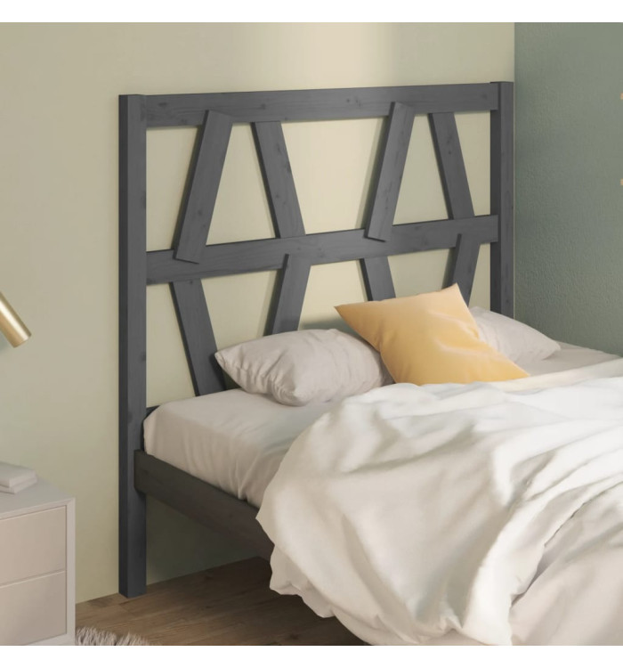 Tête de lit Gris 106x4x100 cm Bois massif de pin | Mobilier & Déco