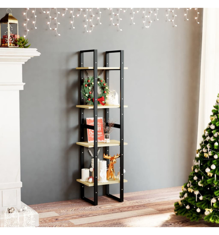Bibliothèque à 4 niveaux 40x30x140 cm Bois de pin massif | Mobilier & Déco