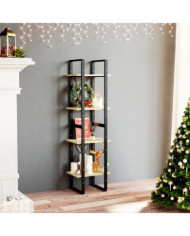 Bibliothèque à 4 niveaux 40x30x140 cm Bois de pin massif | Mobilier & Déco