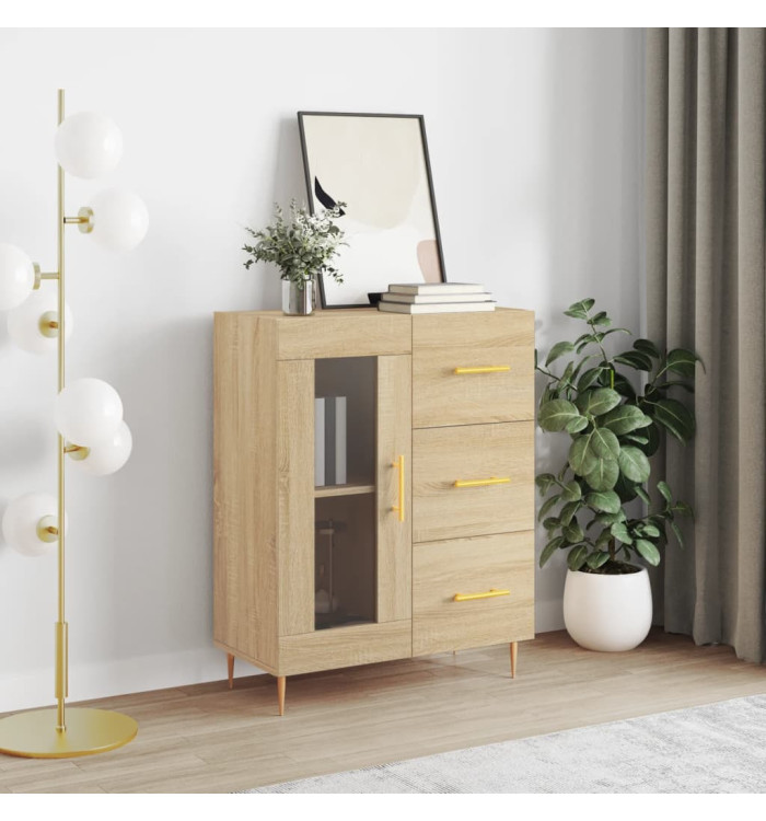 Buffet chêne sonoma 69,5x34x90 cm bois d'ingénierie | Mobilier & Déco