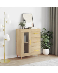 Buffet chêne sonoma 69,5x34x90 cm bois d'ingénierie | Mobilier & Déco